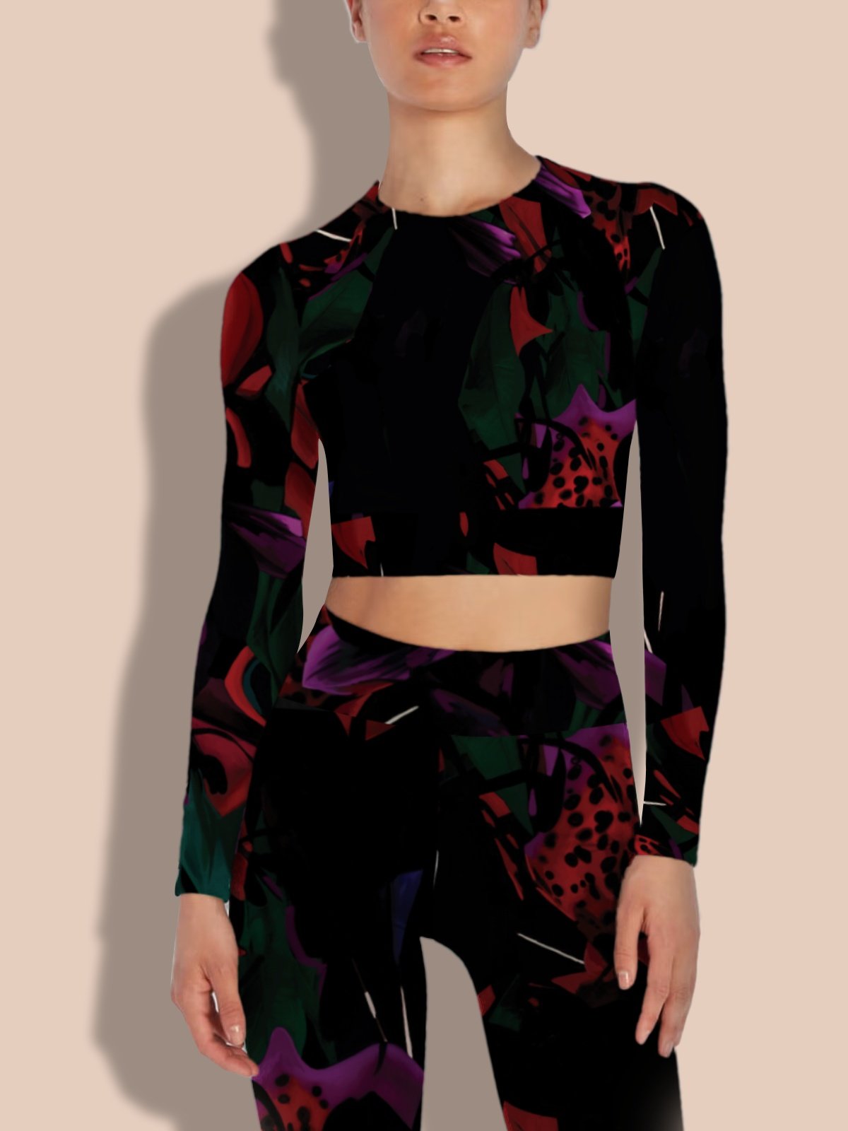 Recycled Crop Top "Blosoom At Midnight" product image (1)