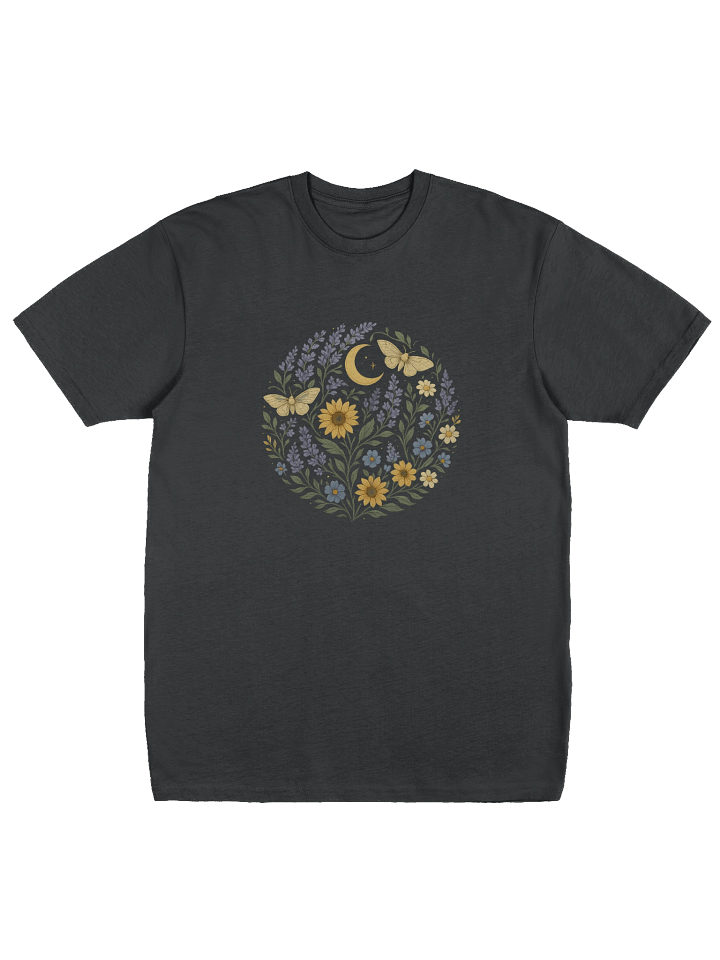 Cottagecore T-Shirt With Moon And Wildflower Meadow product image (2)