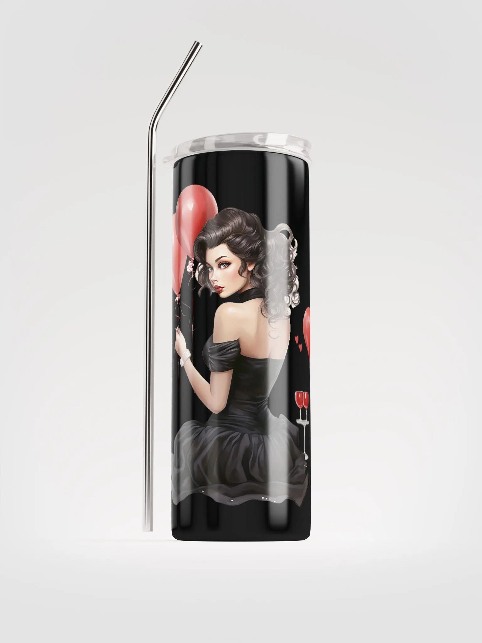 Vintage Valentine Woman Stainless Steel Tumbler: A Timeless Love Gift! product image (1)