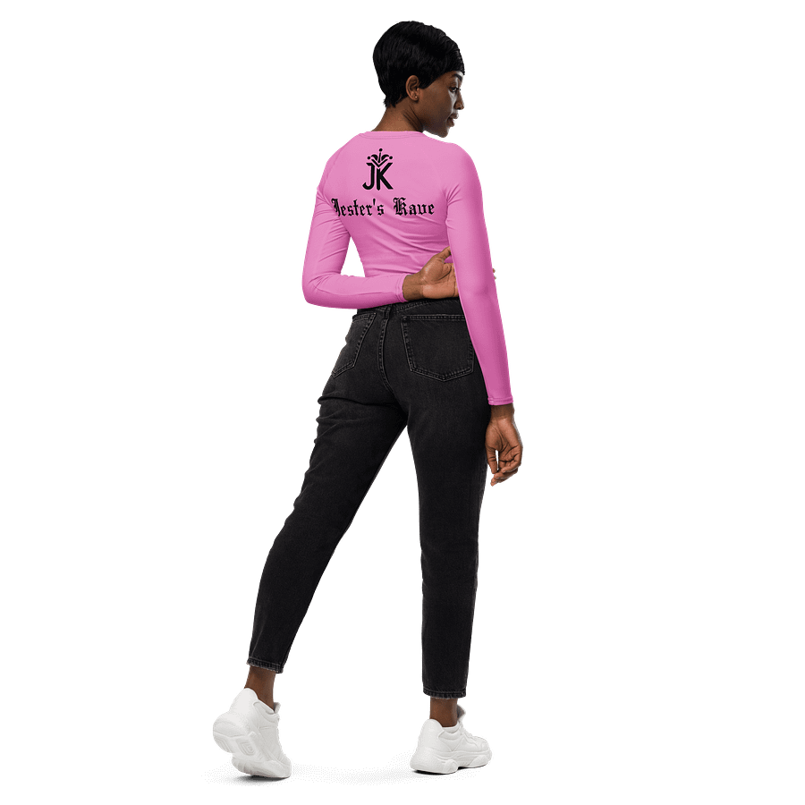 Shape Shenanigans Pink Long Sleeve Crop Top product image (7)