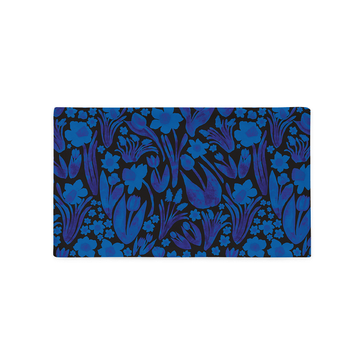 Spring Garden Pillowcase | Royal Blue on Black | Bold Florals, Beachy Charm & Coastal Elegance | Monique Faella Designs™ product image (5)