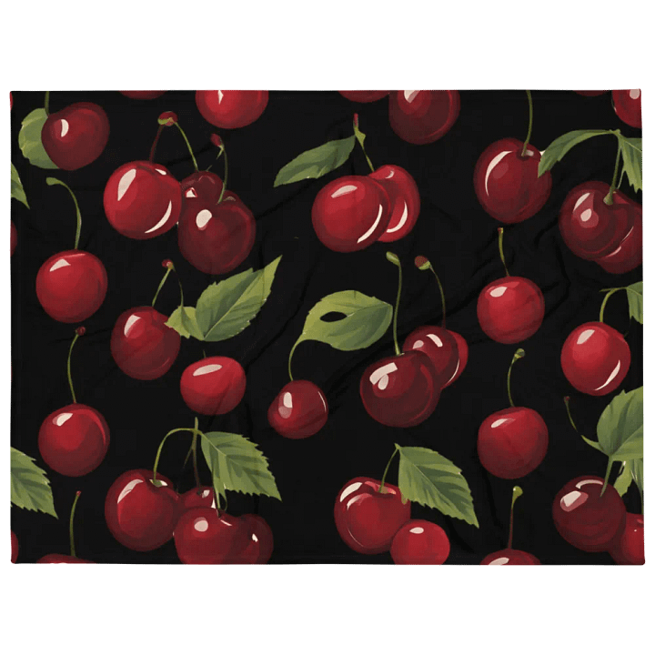 Cherry Blooms Fruit Design Throw Blanket product image (1)