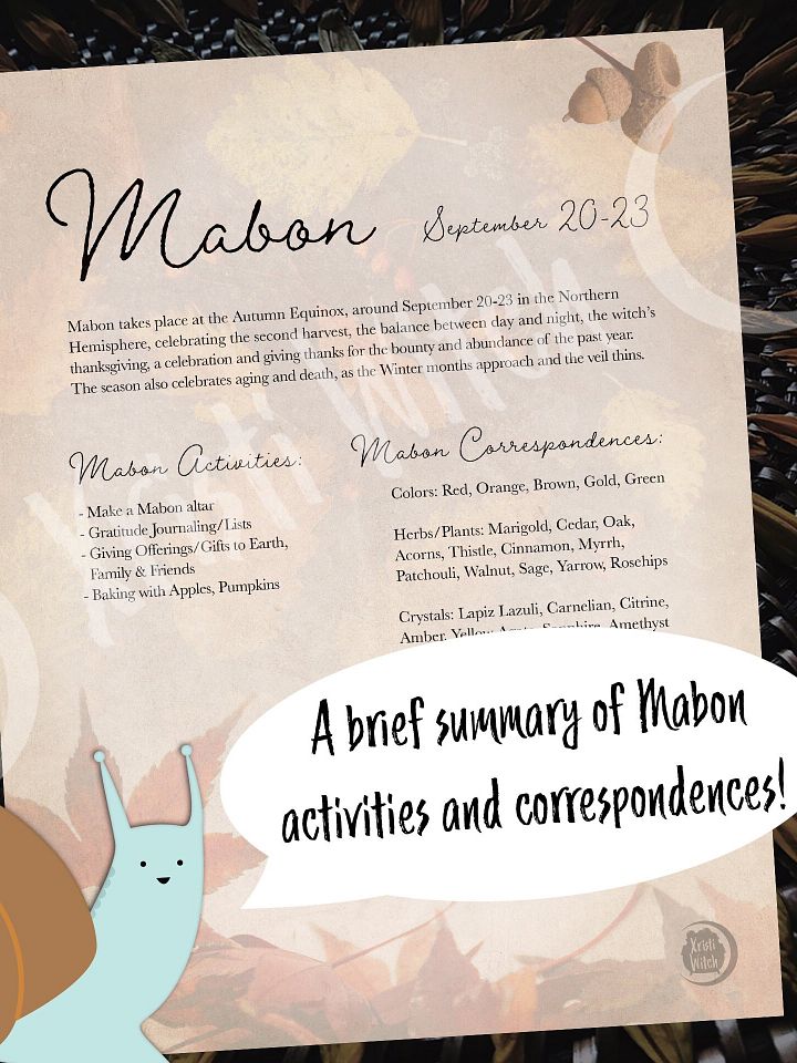 Mabon Grimoire Page - Digital Download product image (1)