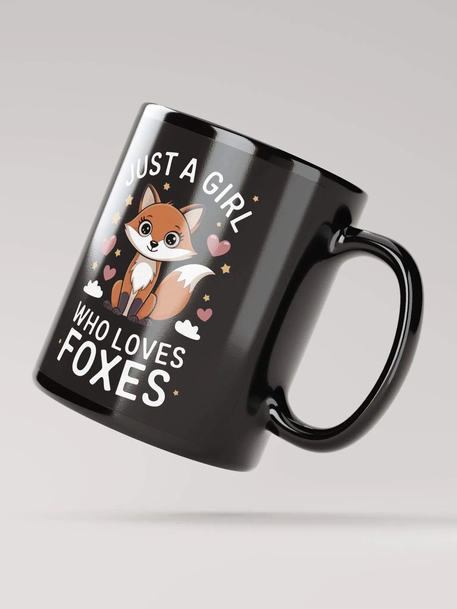 Just a Girl Who Loves Foxes Black Glossy Mug product image (2)