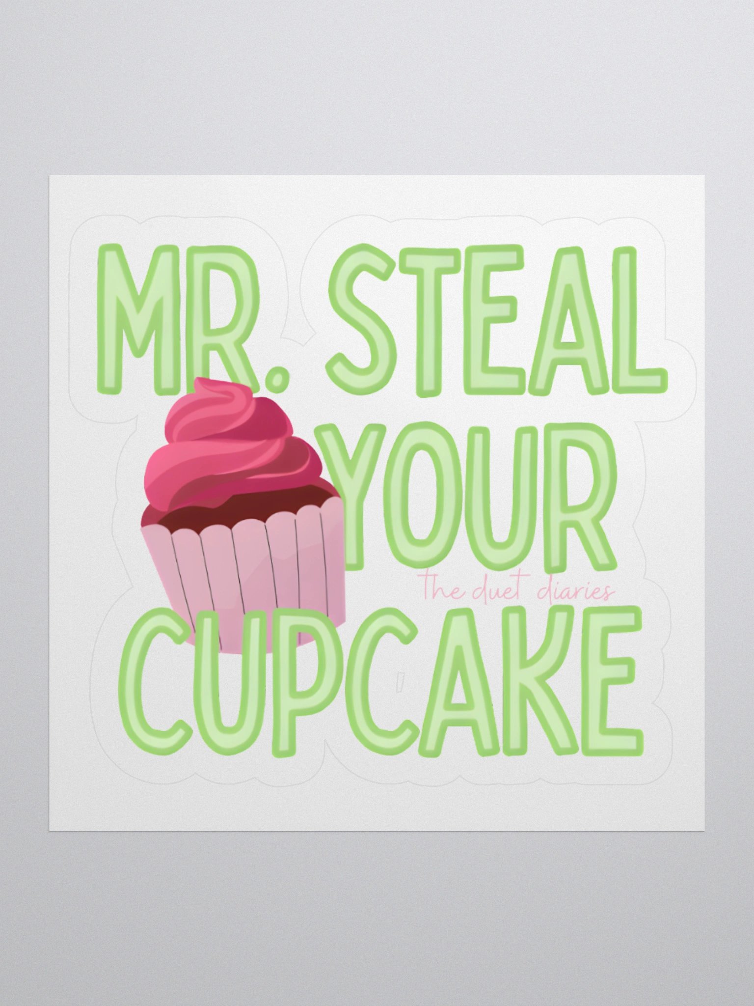 Mr. Steal Your Cupcake Sticker (3″ × 3″) product image (1)