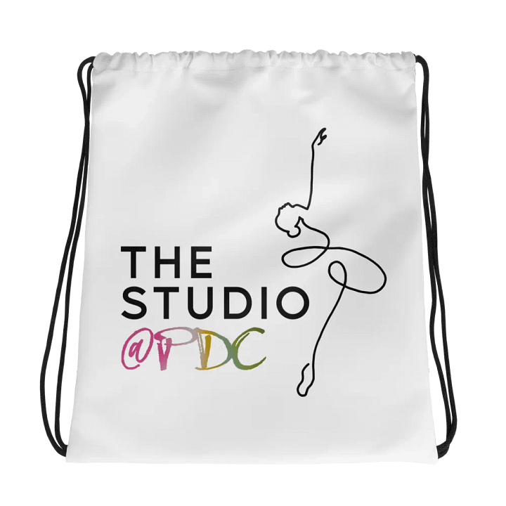 Drawstring Dance Bag | White with Studio Logo product image (1)