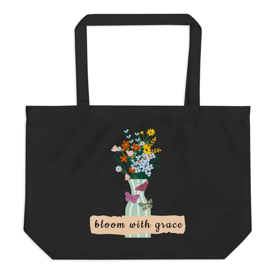 Graceful Blooms Organic Cotton Tote Bag product image (2)