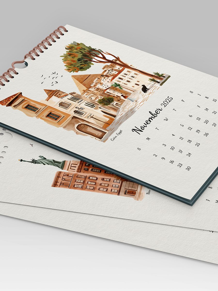 2025 Calendar | Minimal Watercolor Calendar For Travel Lovers | Wall Art | Minimal Digital Art | City Illustration | Home Decor | Gift Idea product image (10)