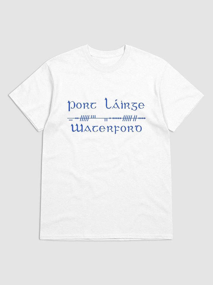 Waterford/Port Láirge Scholastic style Ogham, White Printed T-shirt product image (1)