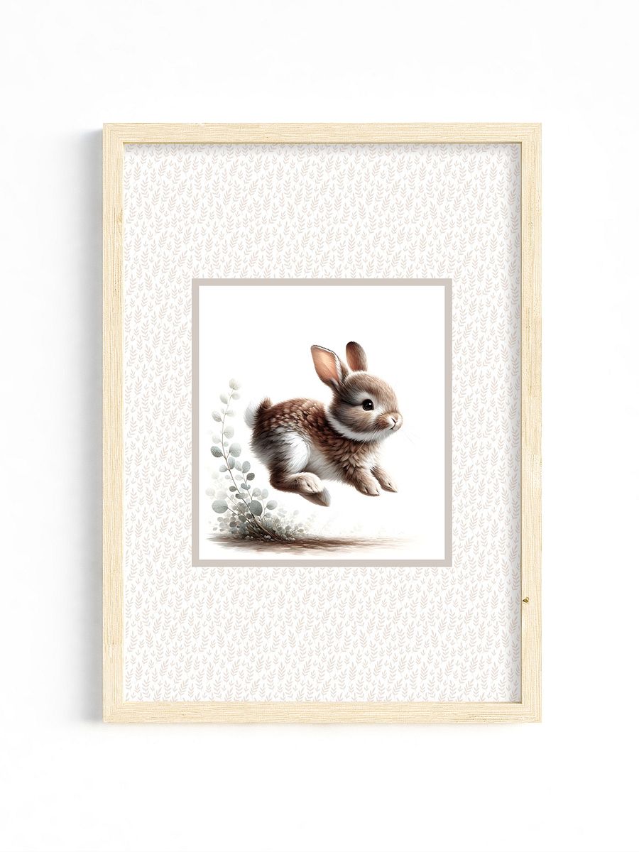 Woodland Bunny with the Zoomies, Nursery Print product image (37)
