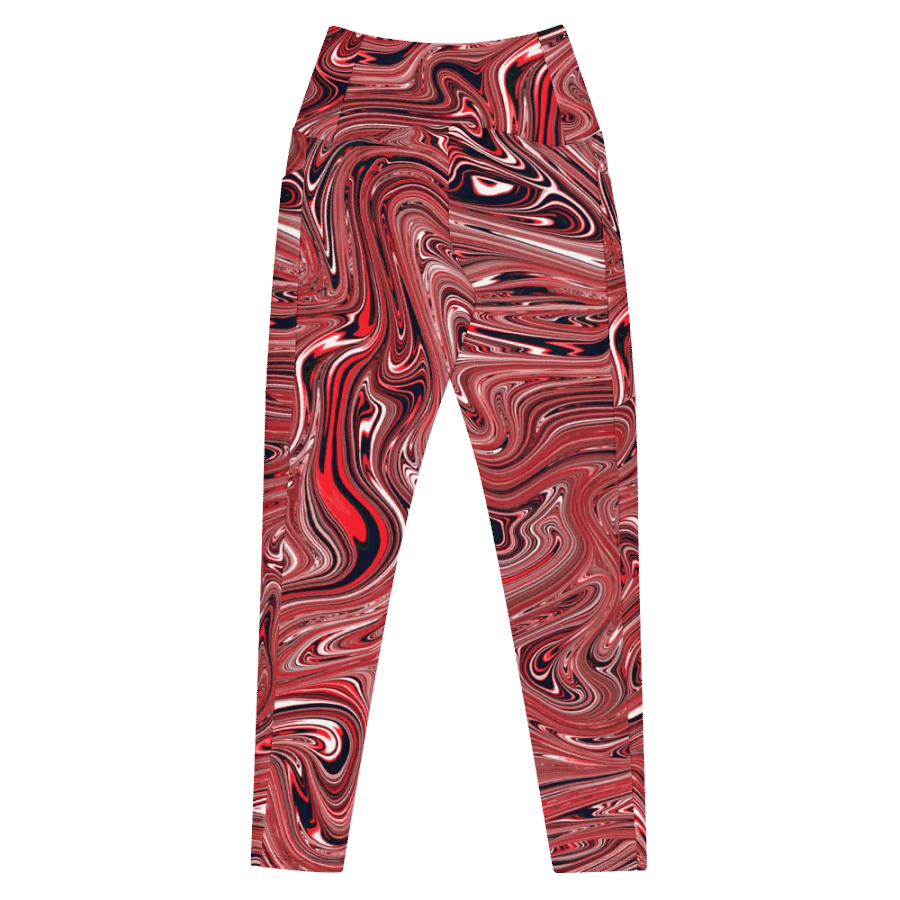 Leggings with Pockets - Brown, Black and White Fluid Swirls product image (7)