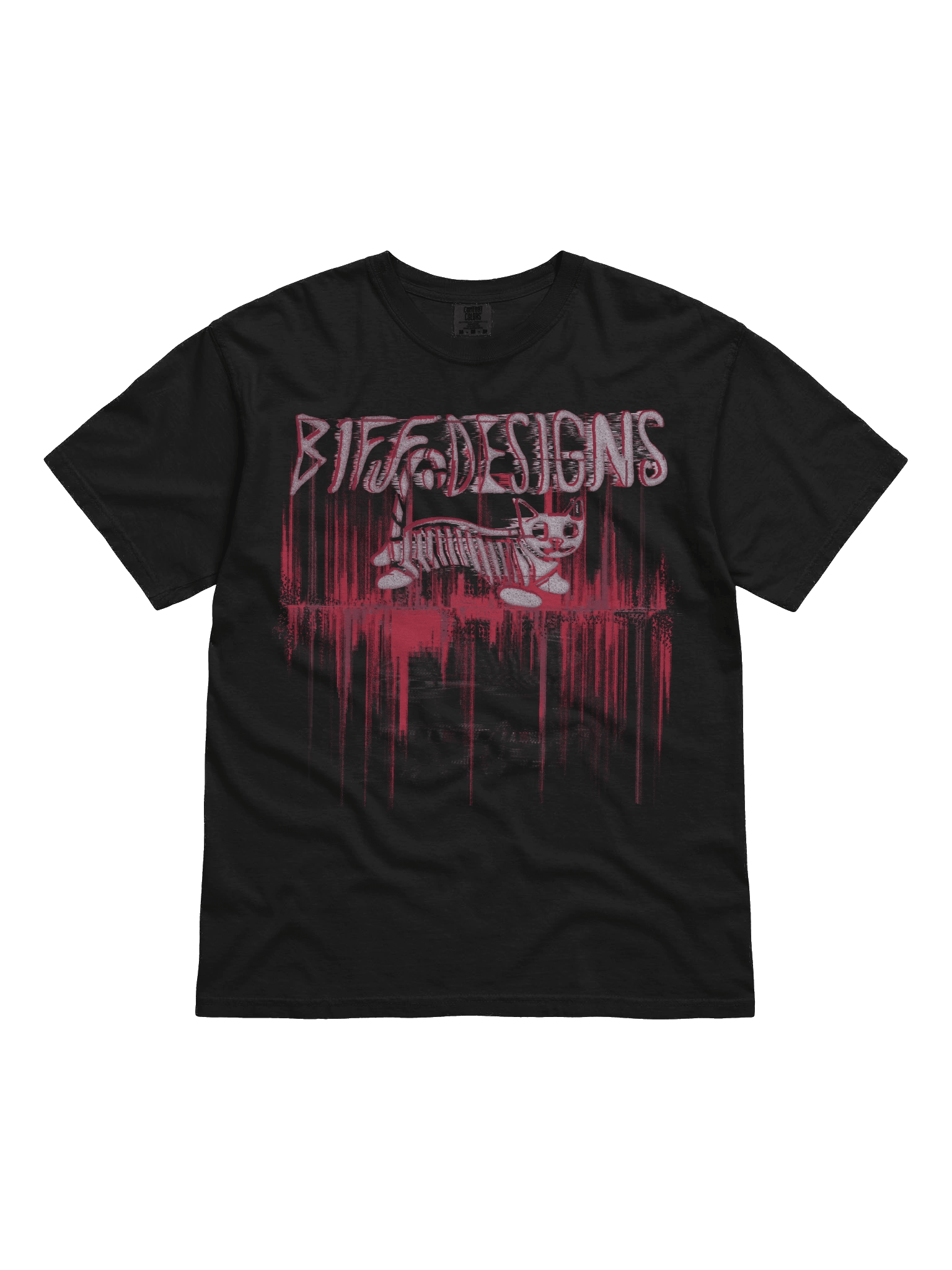 Biff Designs Glitchcore Bone Cat T-Shirt product image (1)
