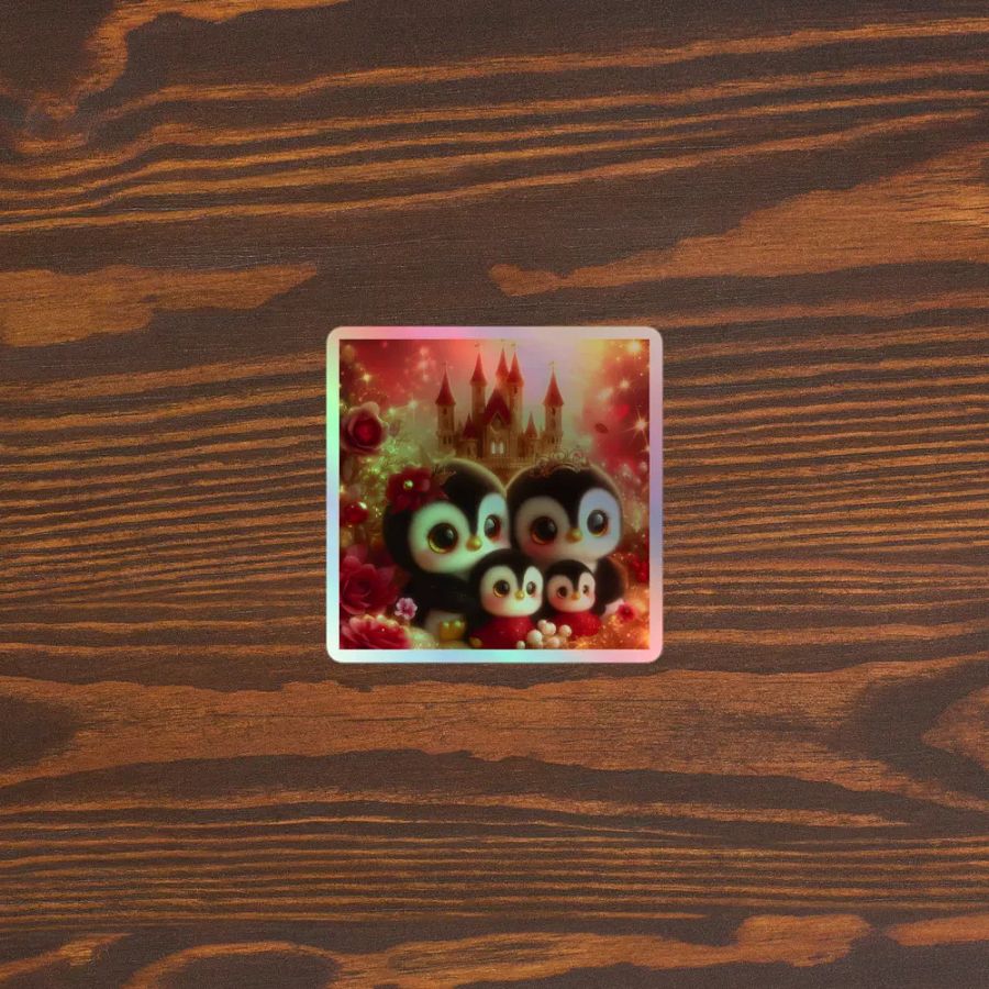 Enchanted Penguin Family Holographic Sticker Set product image (3)