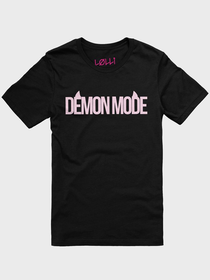 Demon Mode Black T-shirt (Pink Lettering) product image (1)
