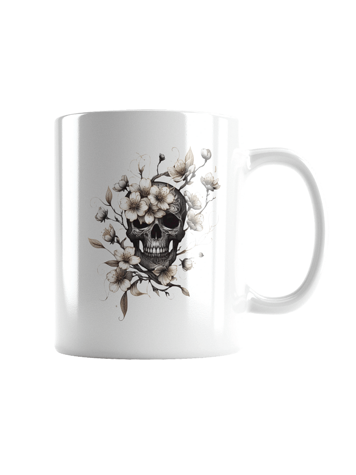 Floral Skulls White Glossy Mug product image (2)