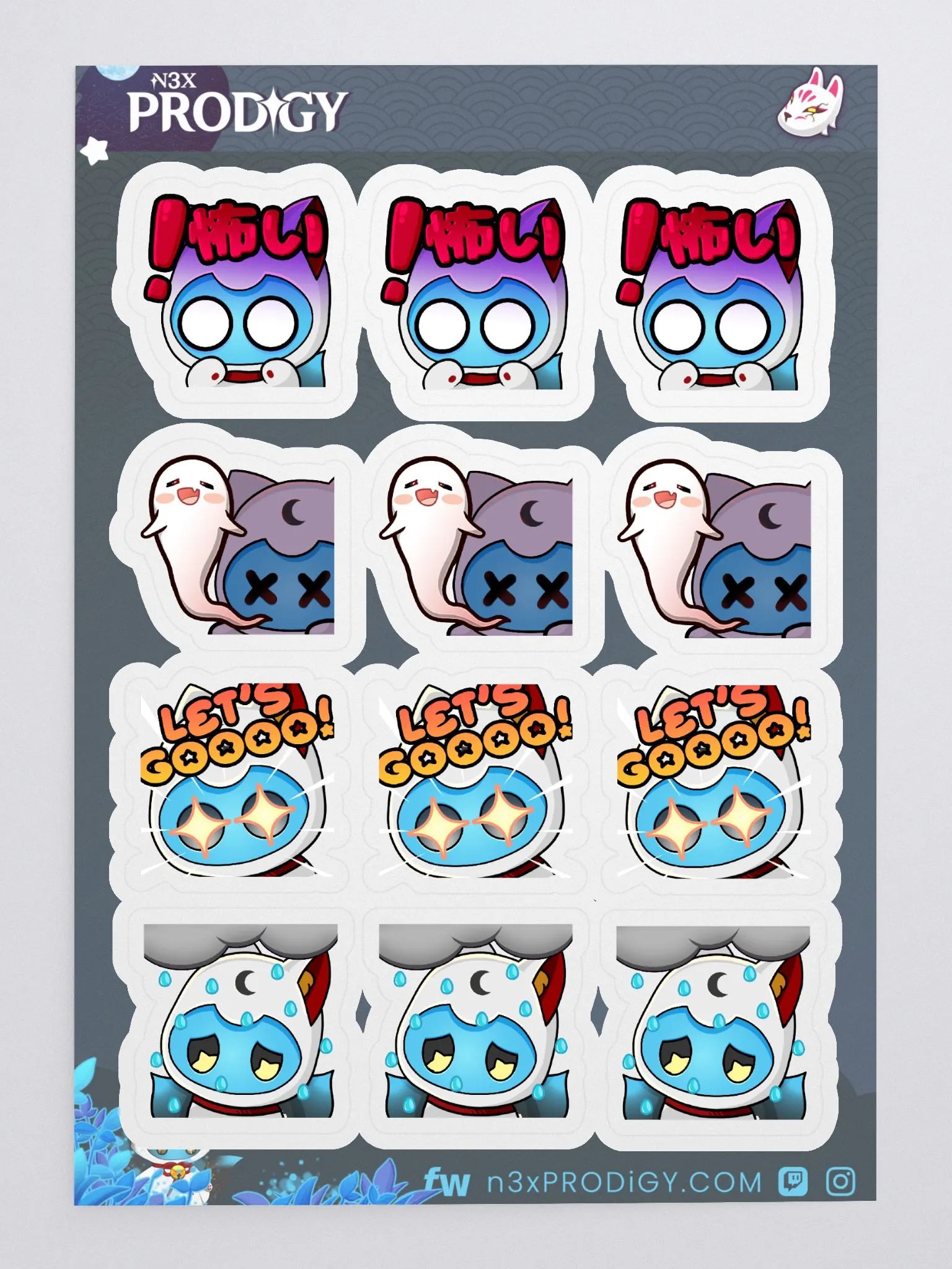 n3x Emotes #03 Sticker Sheet product image (3)