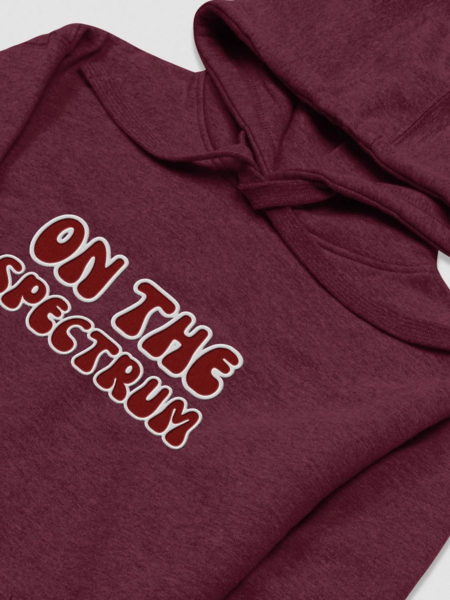 ON THE SPECTRUM lined design (lg., white and maroon) embroidered heavyweight hoodie product image (15)