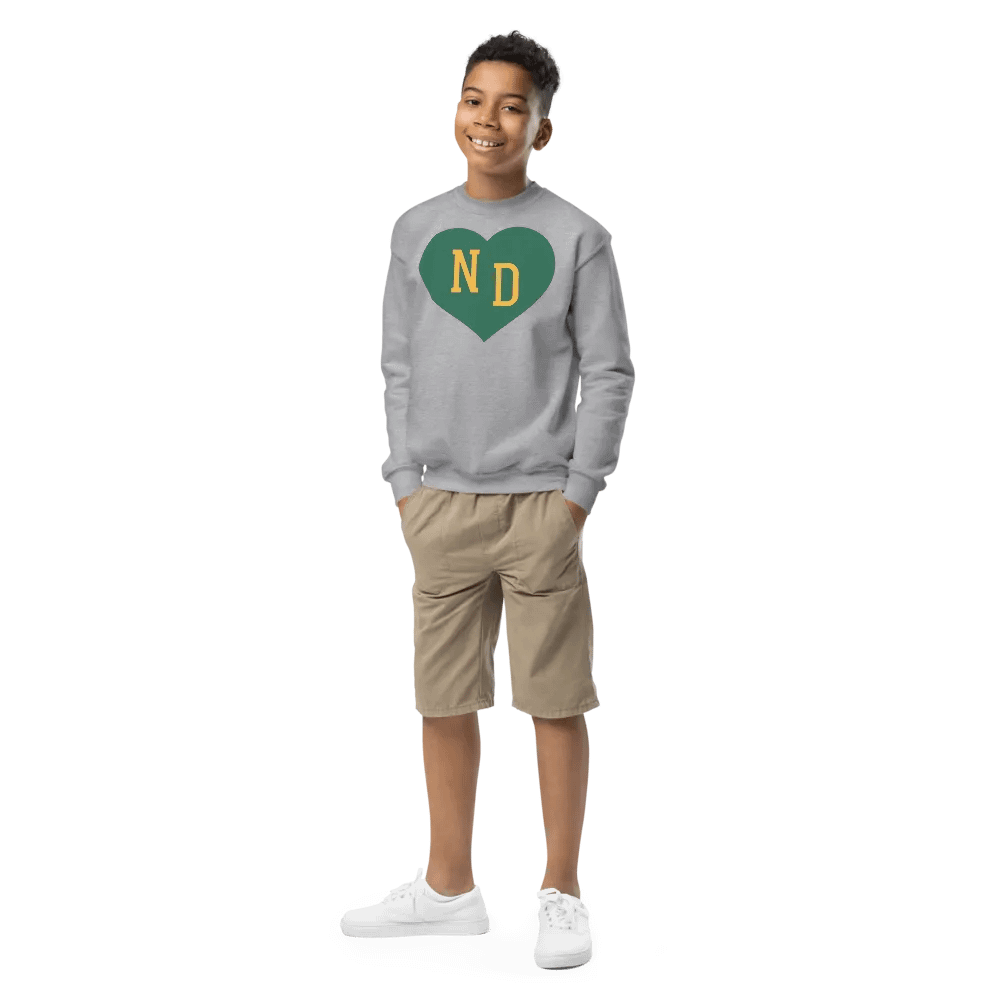 ND Heart Small Green Youth Unisex Sweatshirt product image (1)