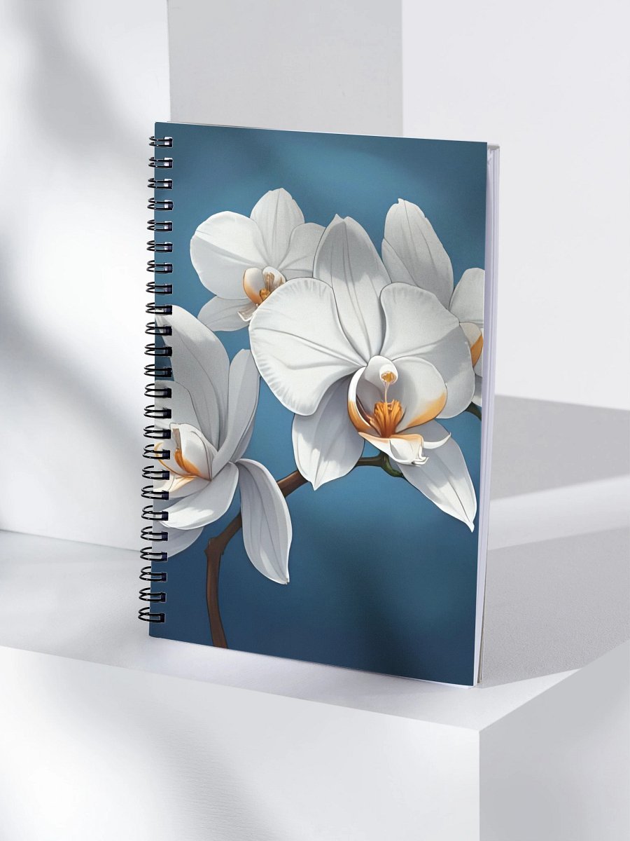 White Orchid Spiral Dot Notebook product image (4)