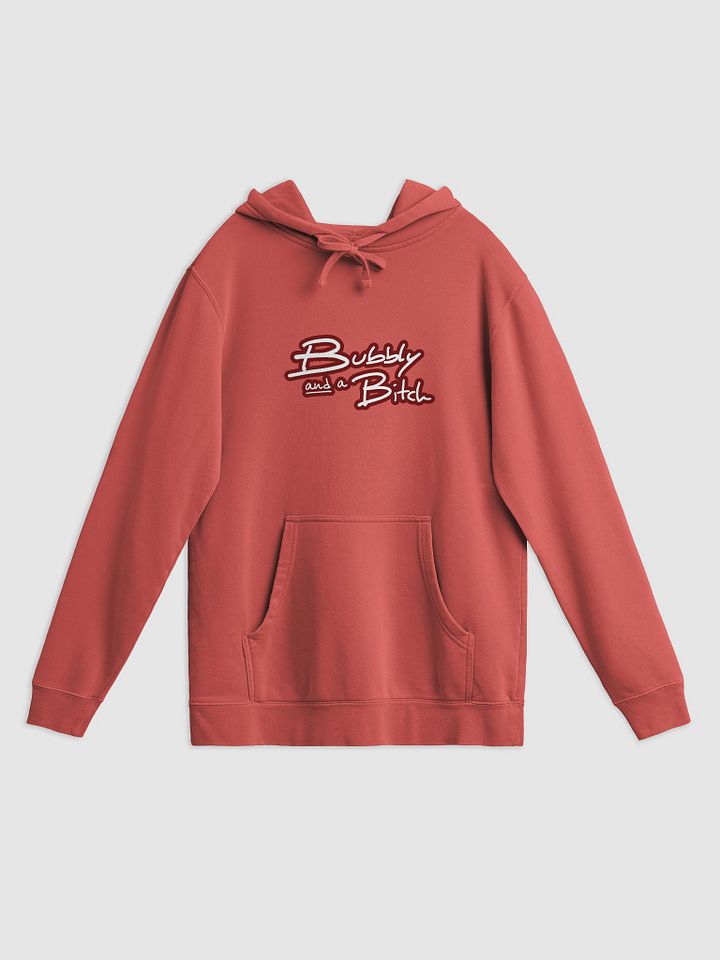Bubbly and a B*tch (lined design, #6D1616 ) printed pigment hoodie product image (6)