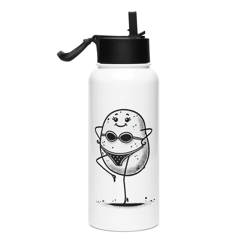 Sassy Pinup Potato Stainless Straw Top Water Bottle product image (1)