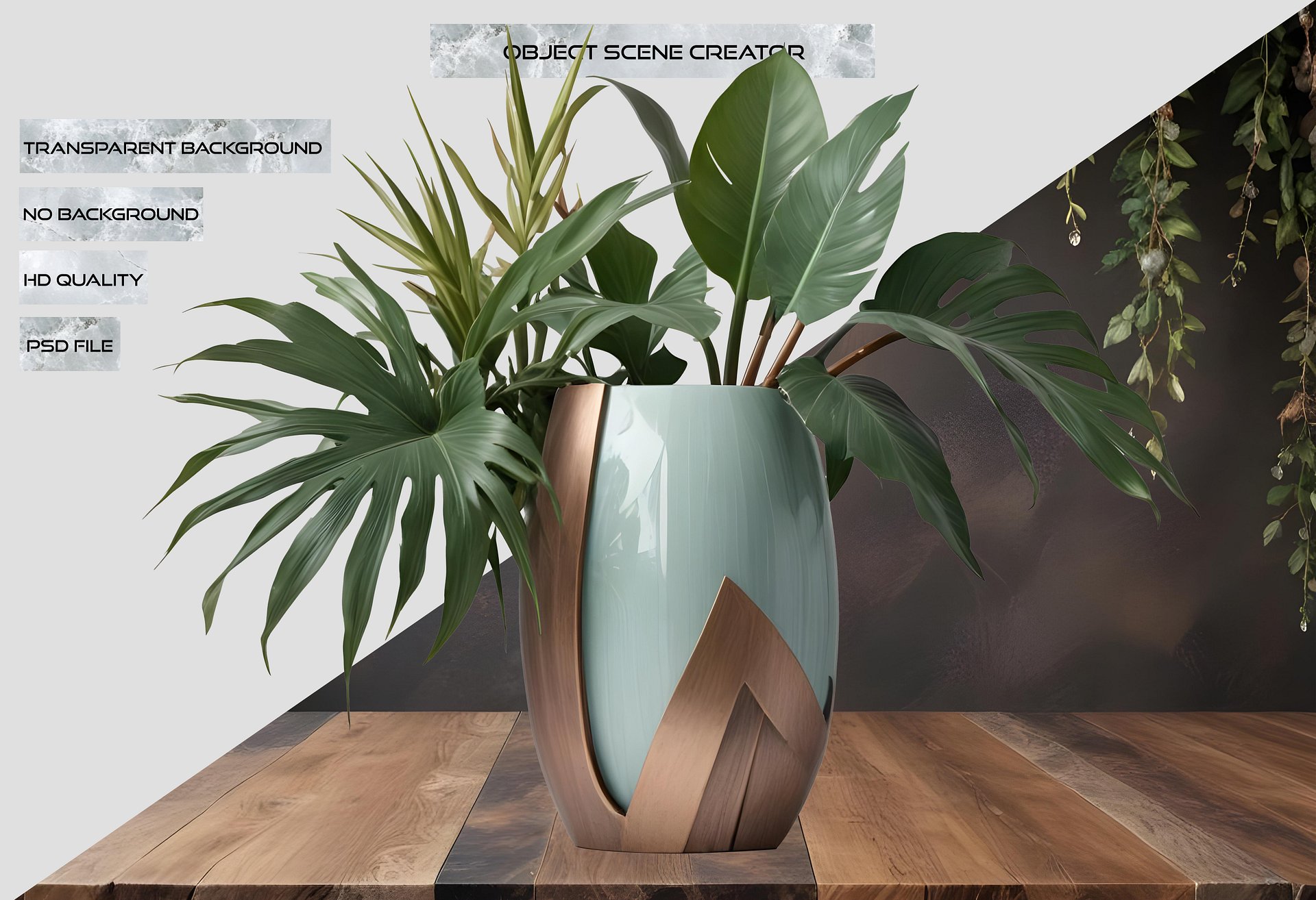 Art Deco Vase – Gatsby Grace Tropical Elegance PNG product image (2)