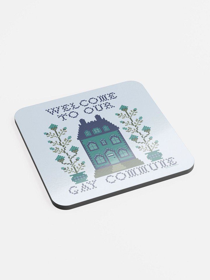 Welcome to Our Gay Commune Coaster - Gay Men Flag product image (2)