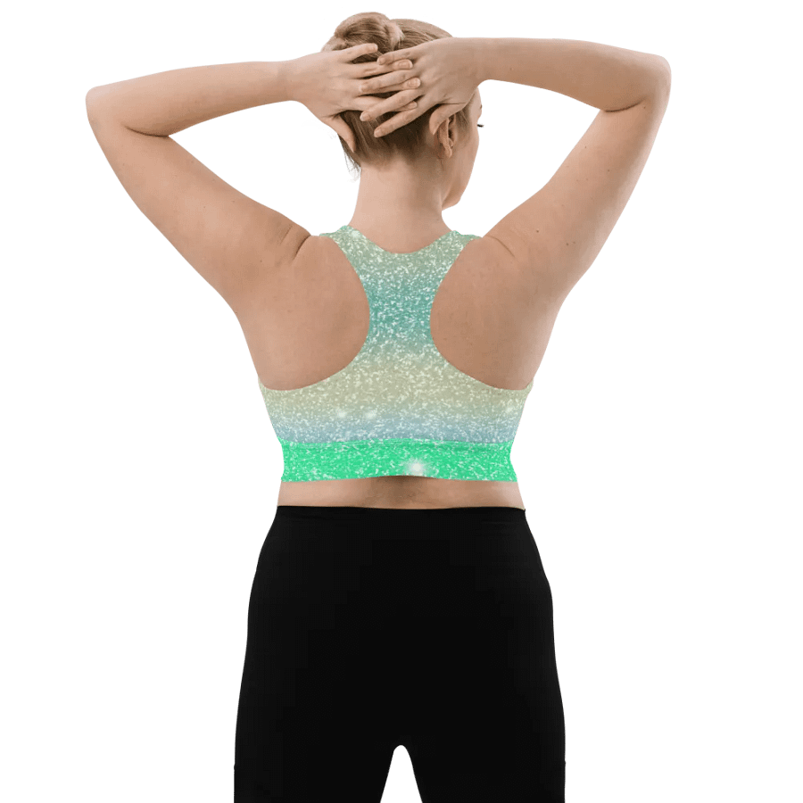 Glitter Unicorn Texture Design Longline Sports Bra - 1 product image (7)