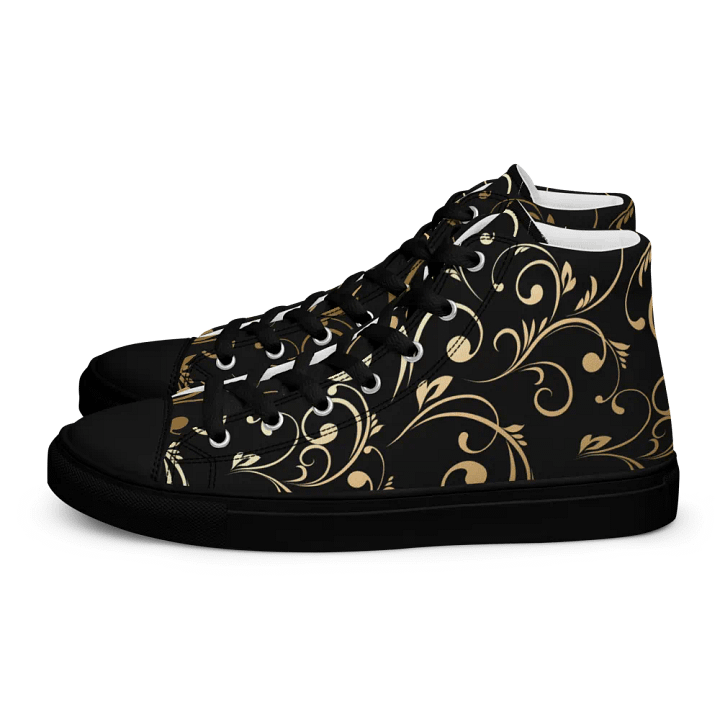 Golden Swirls Womens High Top Canvas Shoes product image (1)