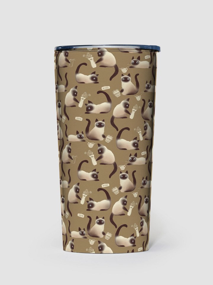 Bad Siamese Cats Knocking Stuff Over Tumbler, Brown product image (1)