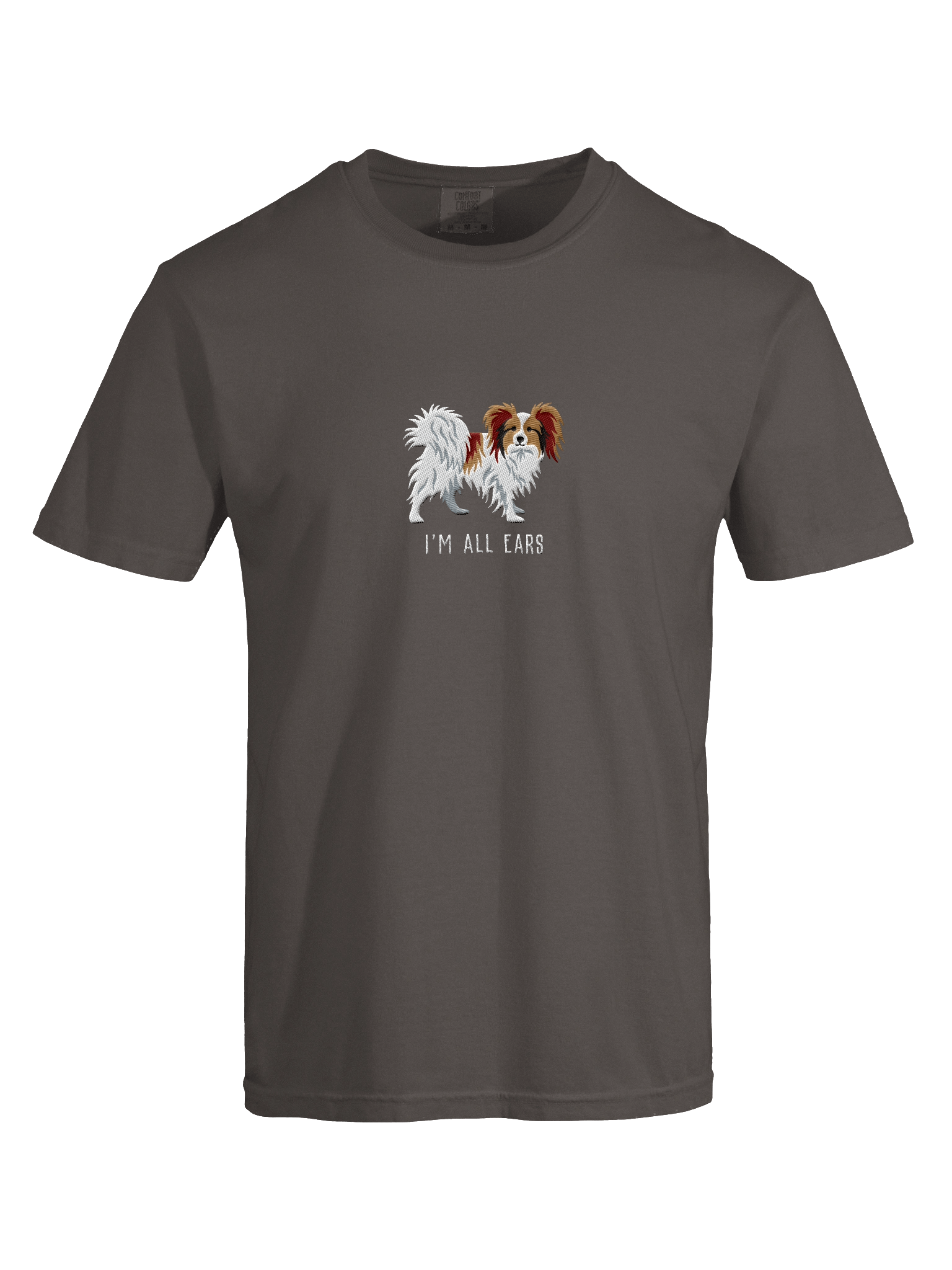 I'm All Ears T-Shirt(Embroidered) of a Papillon(Sable & White) product image (38)