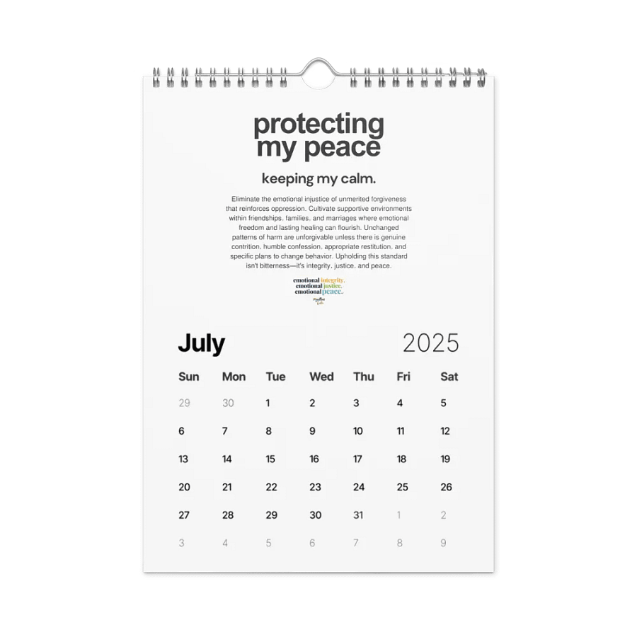 Official Planted By Calm | Calm Keepers Wall Calendar (Style 2, Choose Start Day) product image (8)