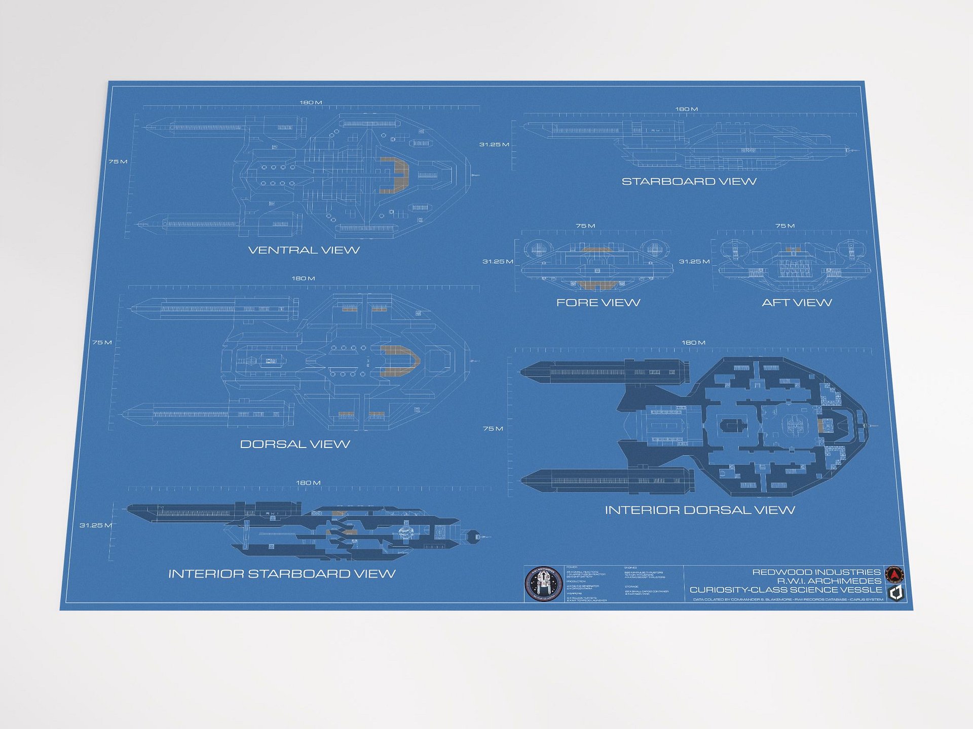 RWI Archimedes Starship Blueprint Poster product image (2)
