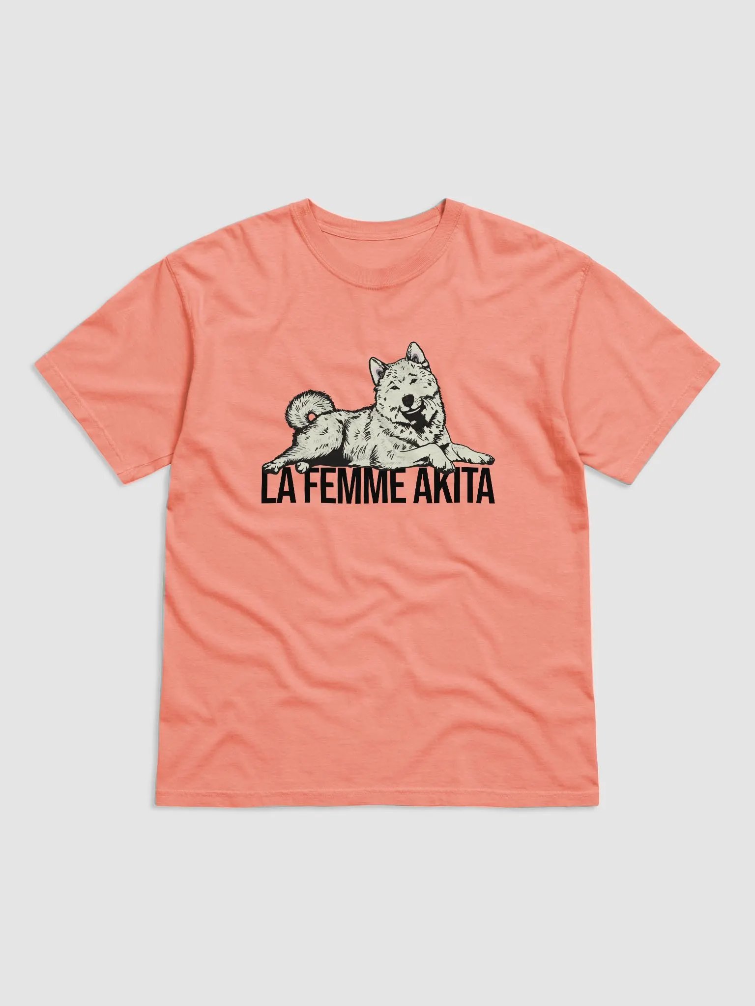 La Femme Akita T-Shirt of an Akita Inu (White) | Funny T-Shirt for Akita Paw-rents product image (29)