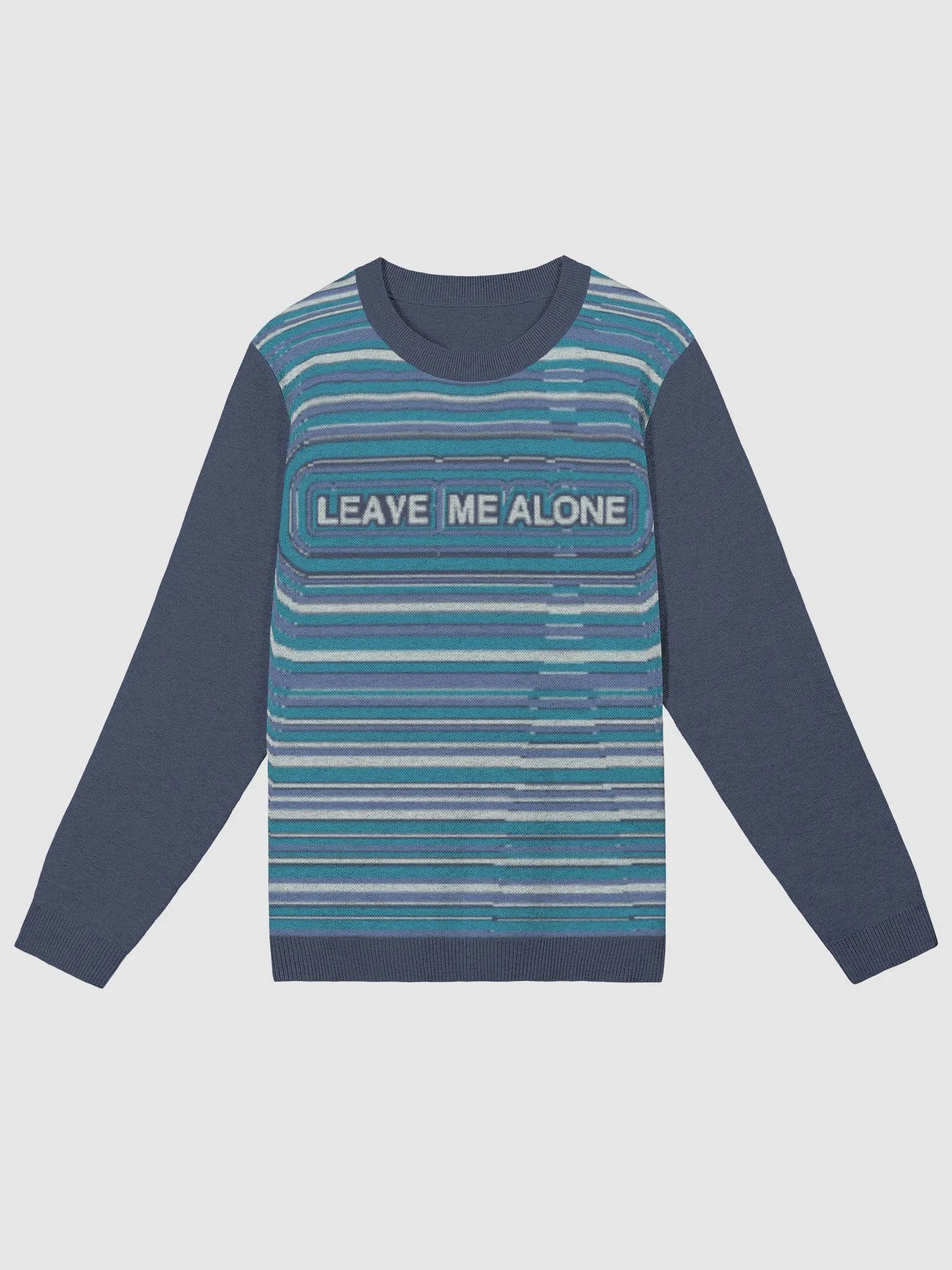 LEAVE ME ALONE (blue ripple design) knitwear classic crewneck product image (1)