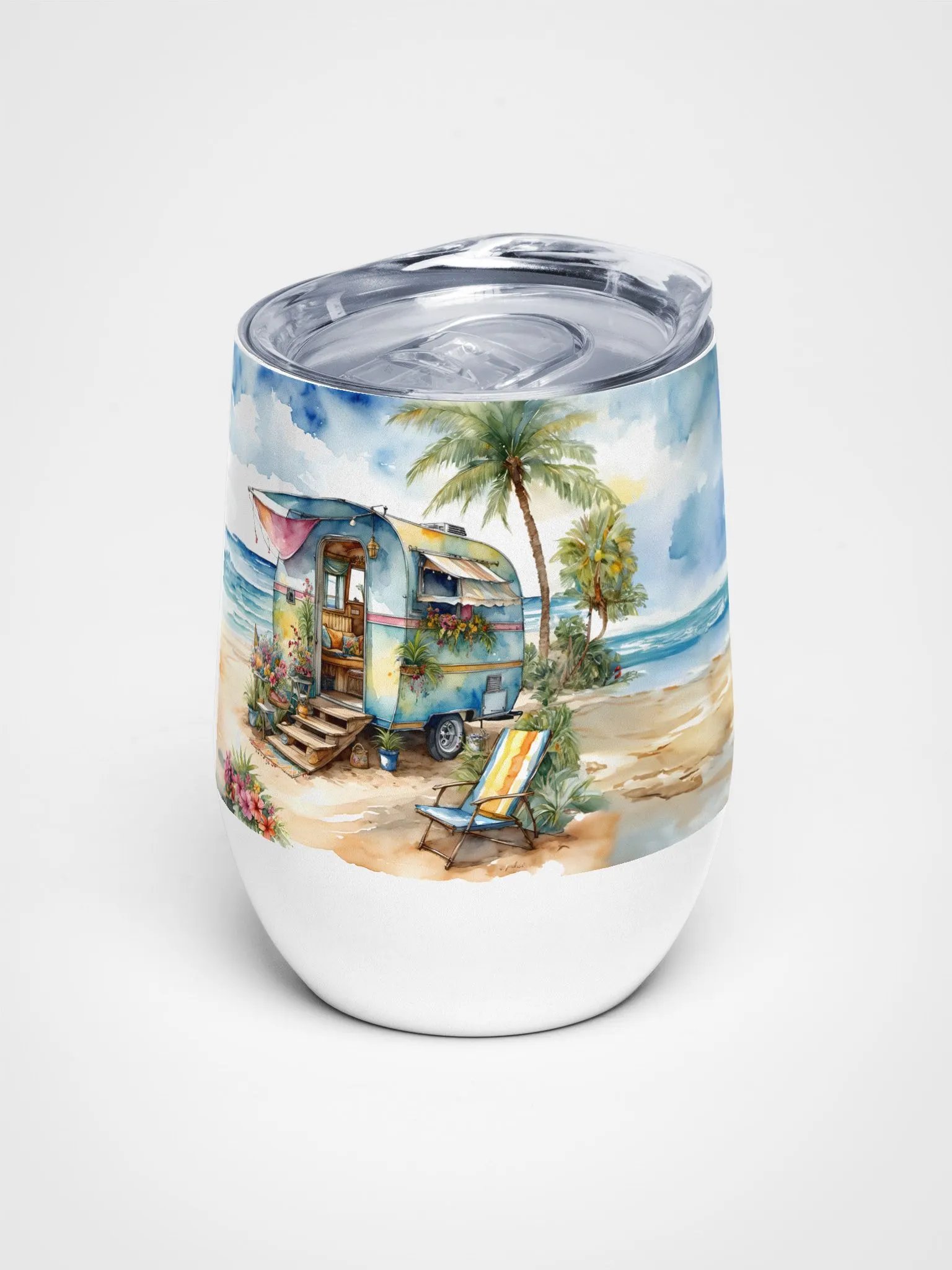Beachside Blooms Wine Tumbler product image (1)