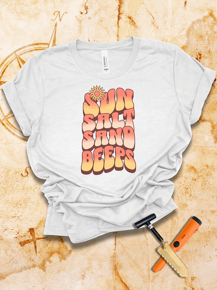 Sun Salt Sand Beeps Retro Beach Detecting T-Shirt product image (9)