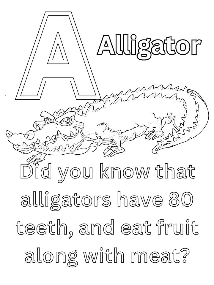 Cool Animal Facts ABCs Coloring Book: Animal Names and Information for Preschoolers and Kindergarten Children product image (2)