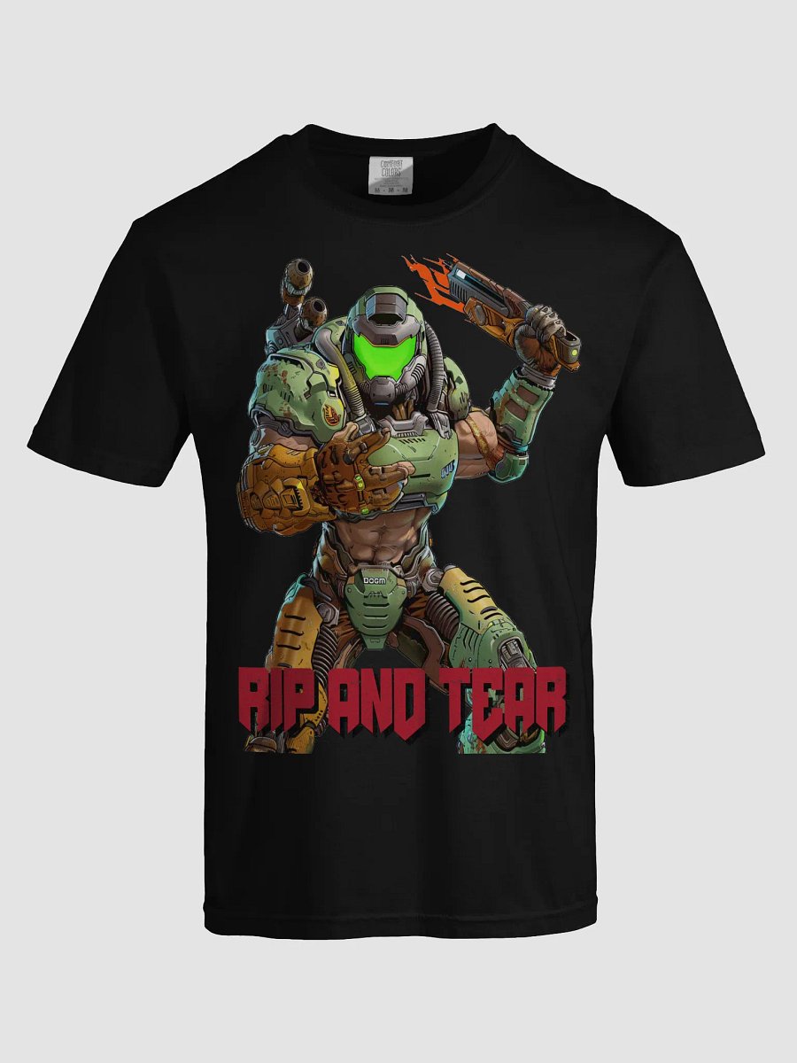 Humanity's Guardian God - Doom Slayer Saga Inspired - RIP AND TEAR Armor Unleashed T-Shirt product image (5)