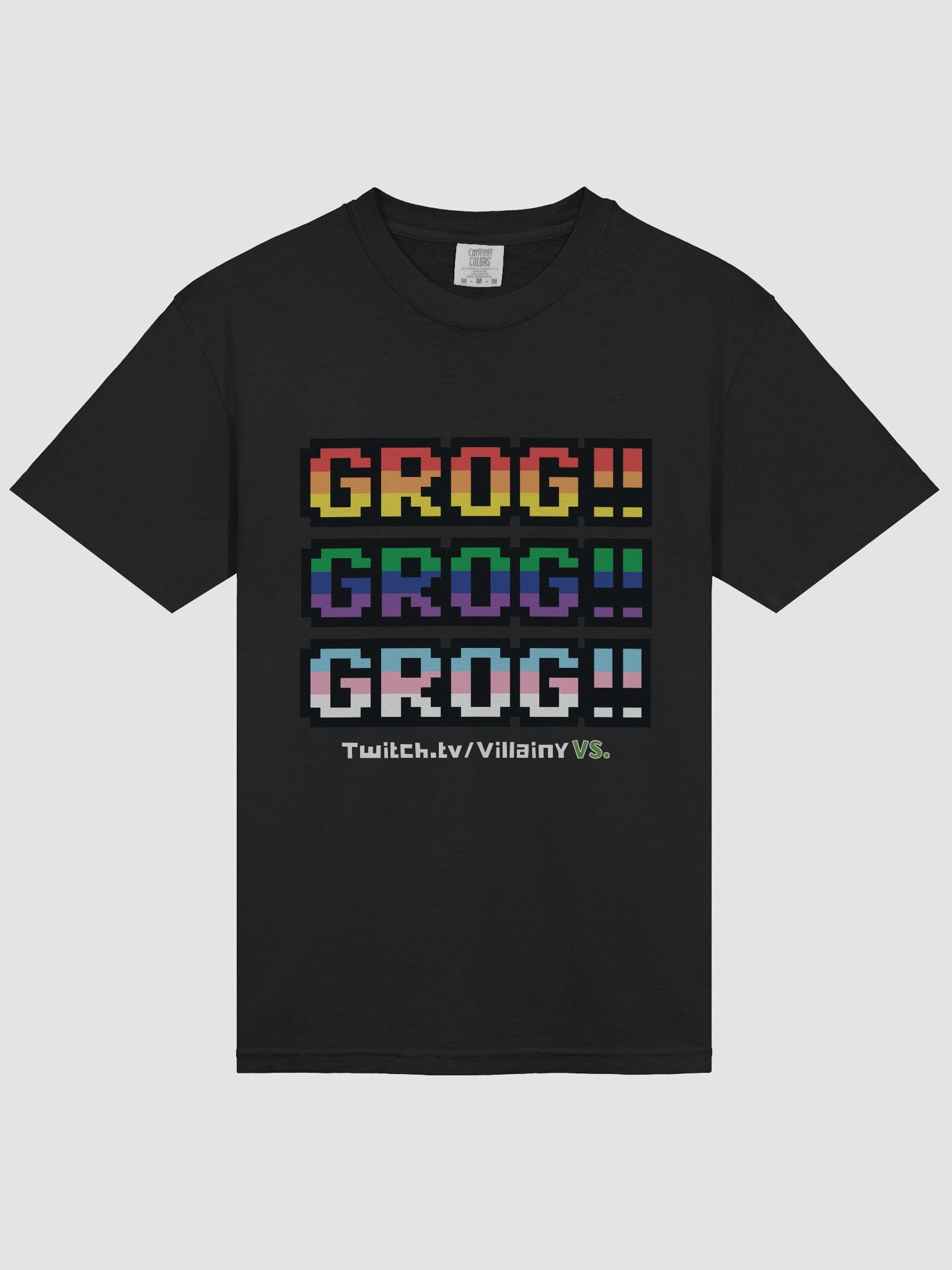 Villainy VS Grog Grog Grog!! Dark Tee (Pride Colours) product image (12)