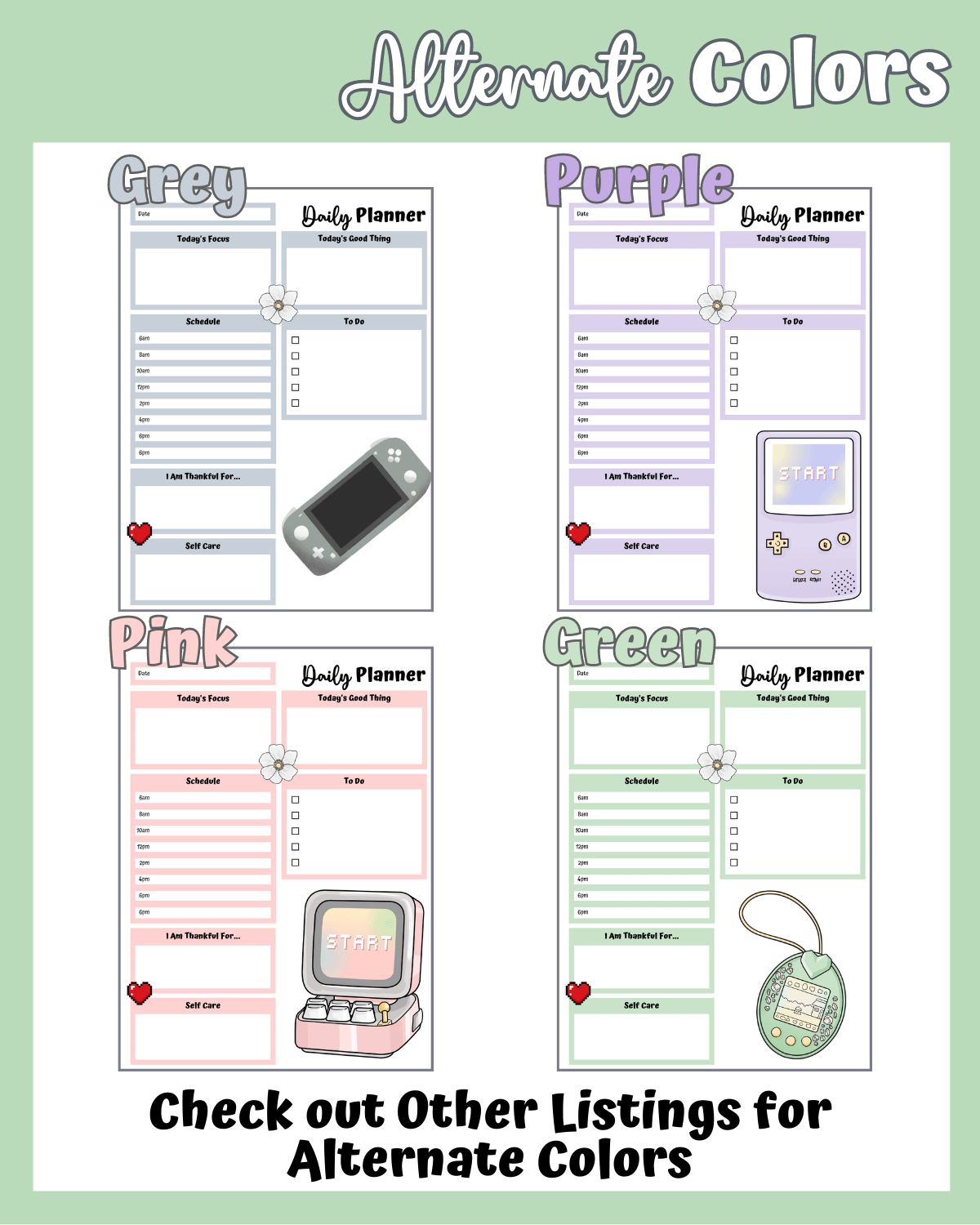 Green Printable Planner - Gamer Themed product image (5)