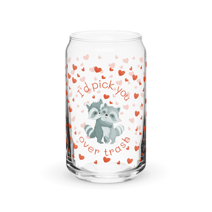 "I’d Pick You Over Trash" Glass Tumbler with Straw product image (2)