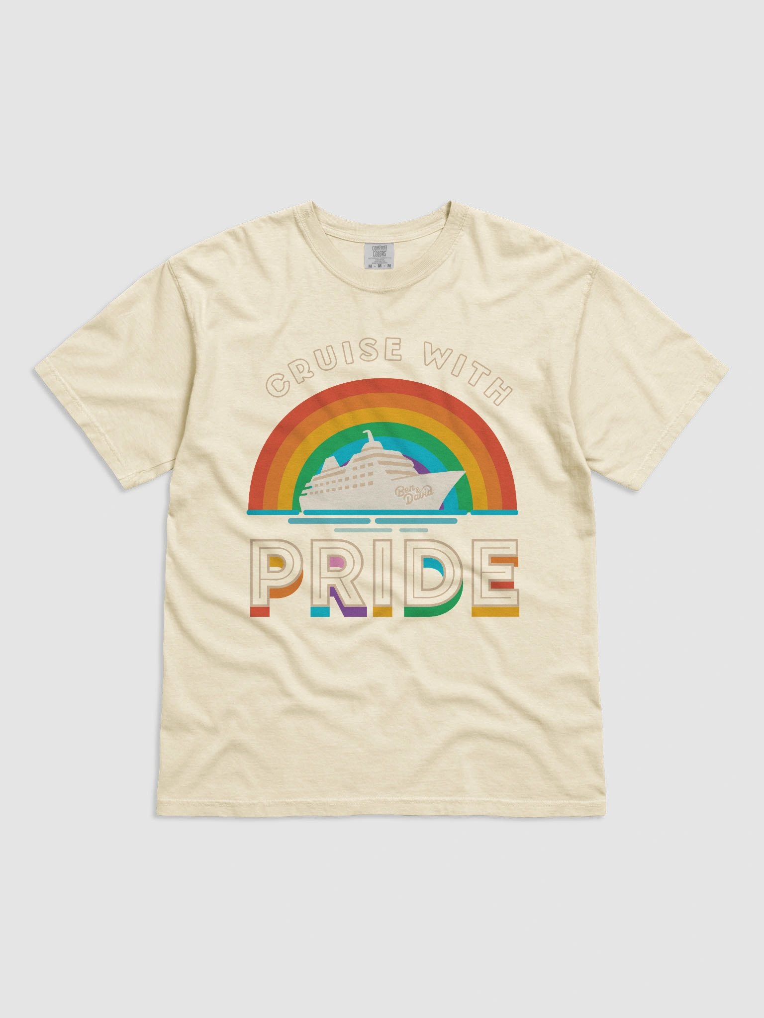 Men's Cruise with Ben and David Rainbow Pride T-Shirt - Natural product image (3)