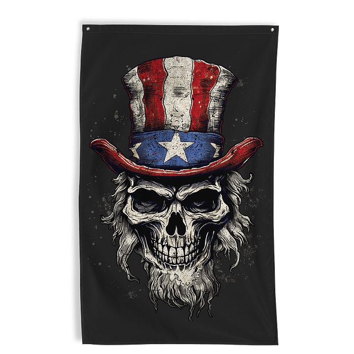 Uncle Sam Skull Wall Flag product image (1)