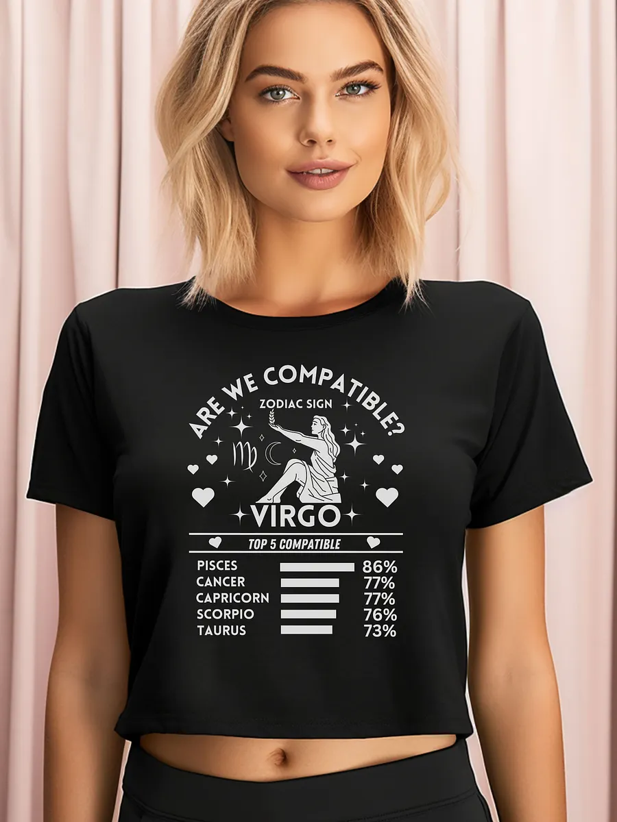 Virgo Zodiac Sign Romantic Compatibility - AS Colour Women's Premium Crop Top product image (1)