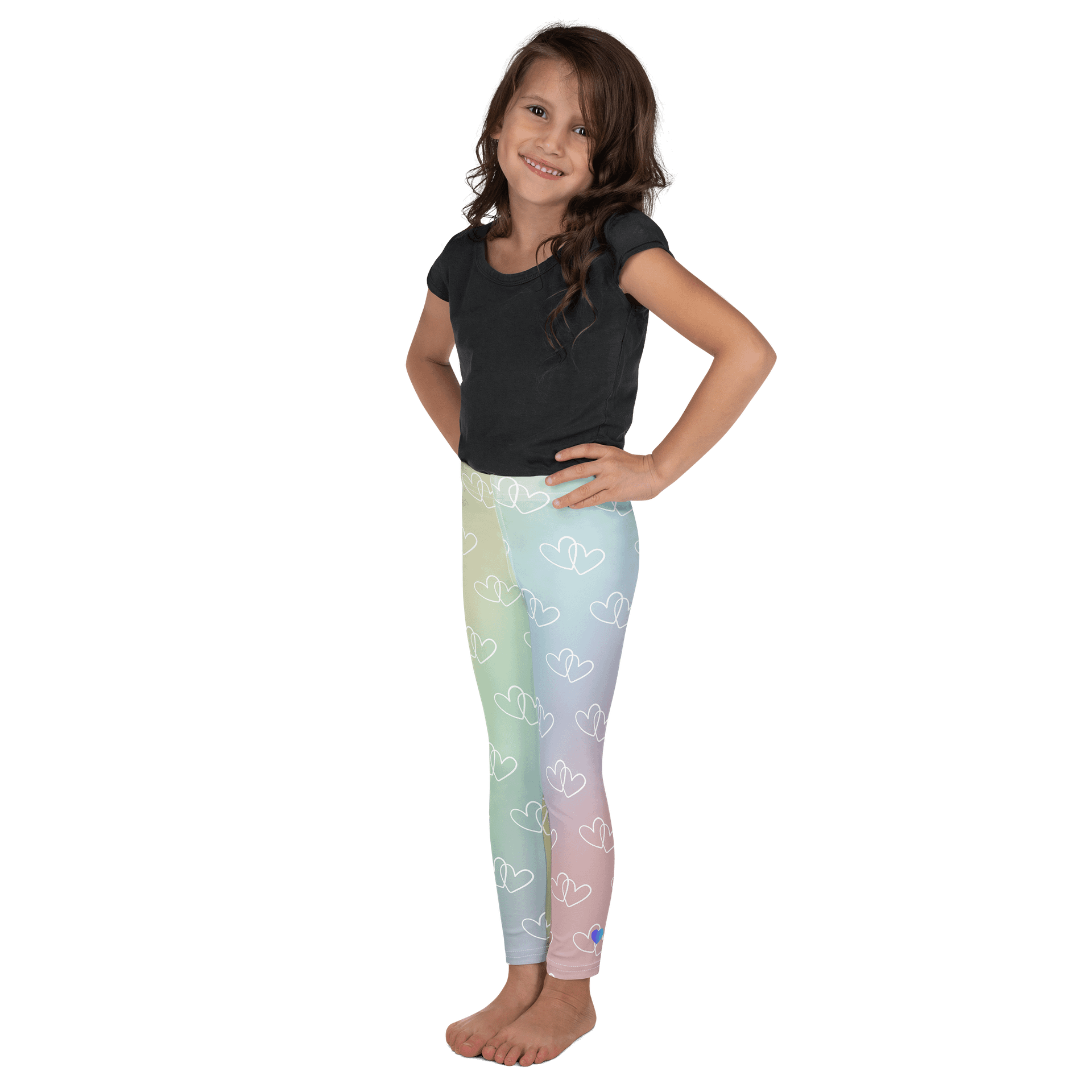 Rainbow Heart Kids Leggings product image (4)