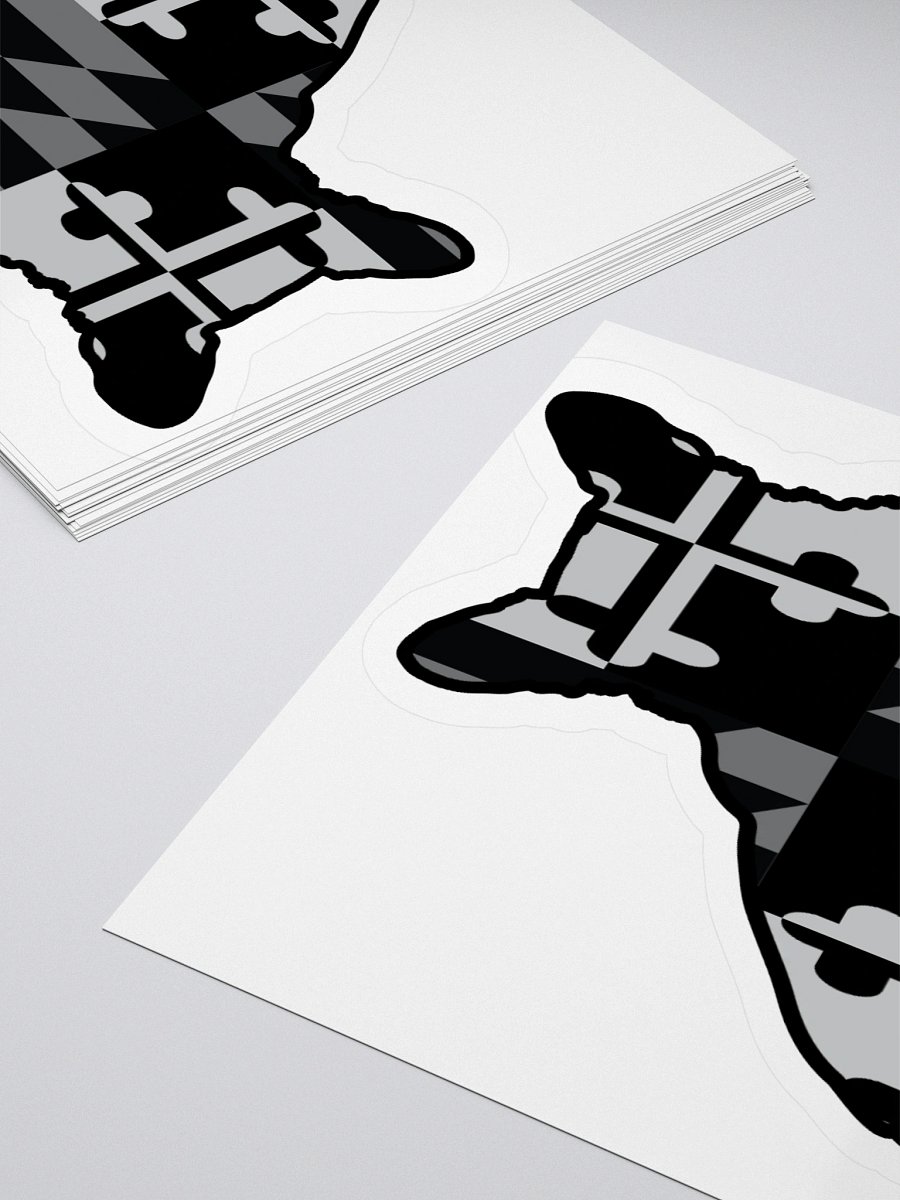 Maryland Flag Corgi (B&W) Sticker product image (8)