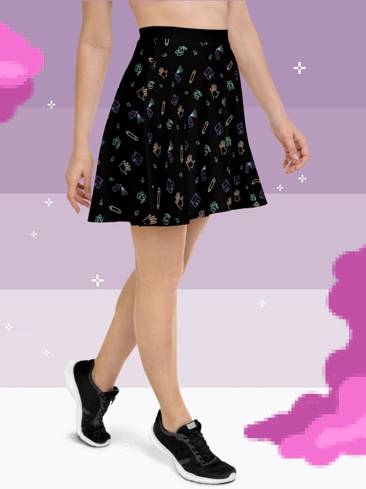 Computer Lab pattern skater skirt product image (1)