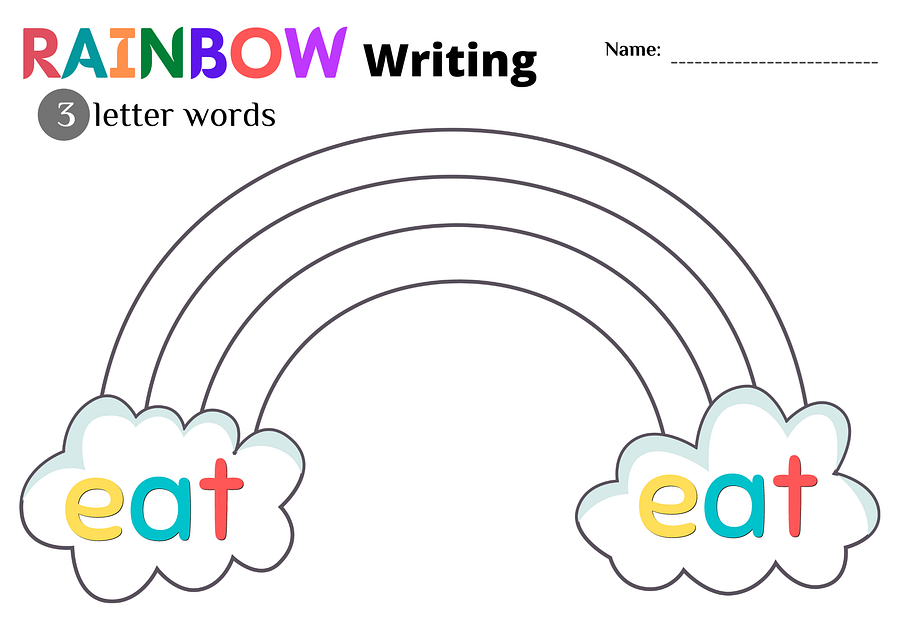 95 unique rainbow writing worksheets