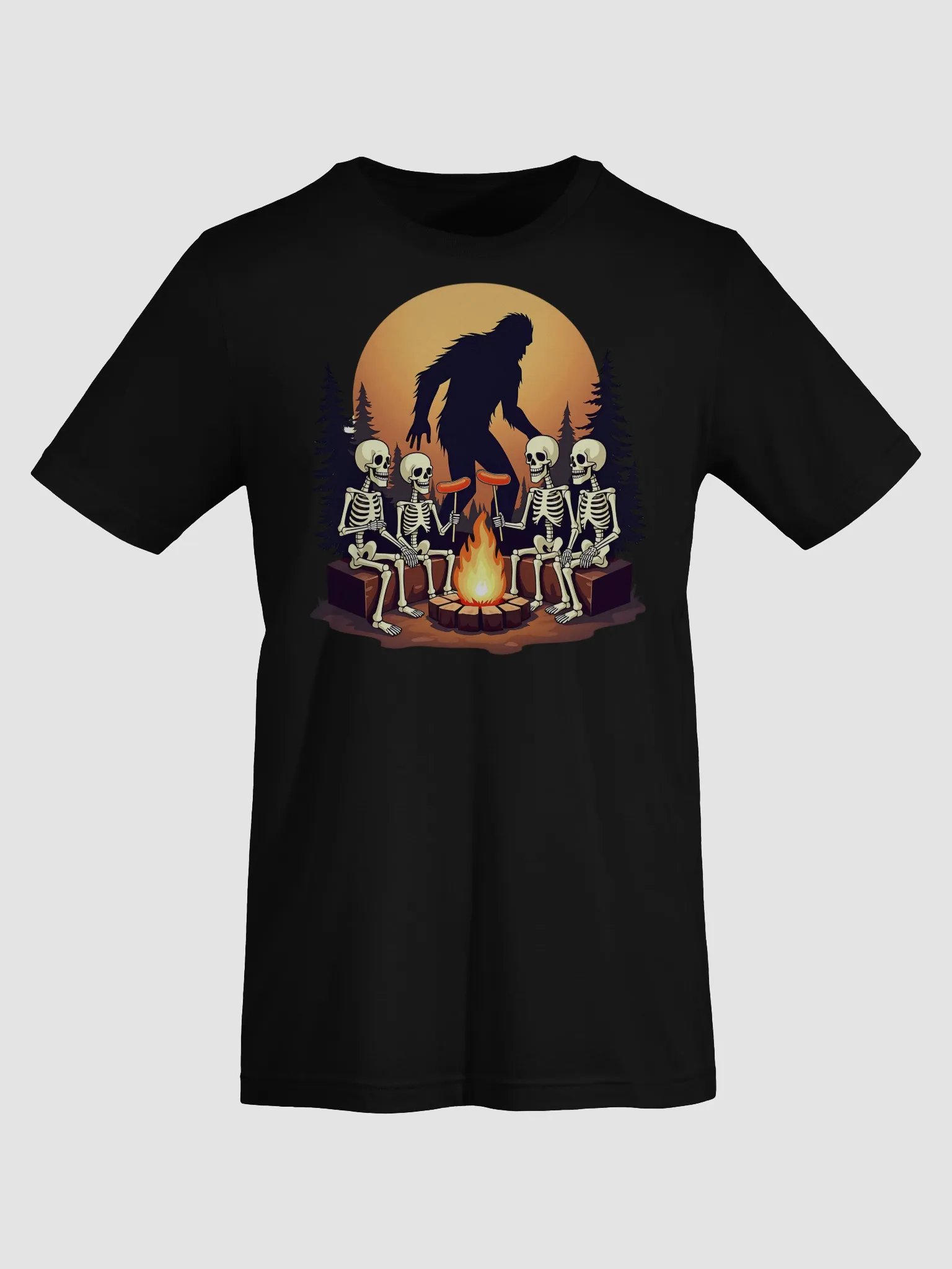 Bigfoot Campfire Skeletons Funny Cryptid Halloween Camping product image (8)